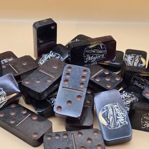 Black Domino Set with 'The Major's' Logo
